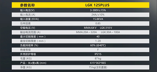 GOPAY钱包官网LGK125PLUS等离子切割机参数